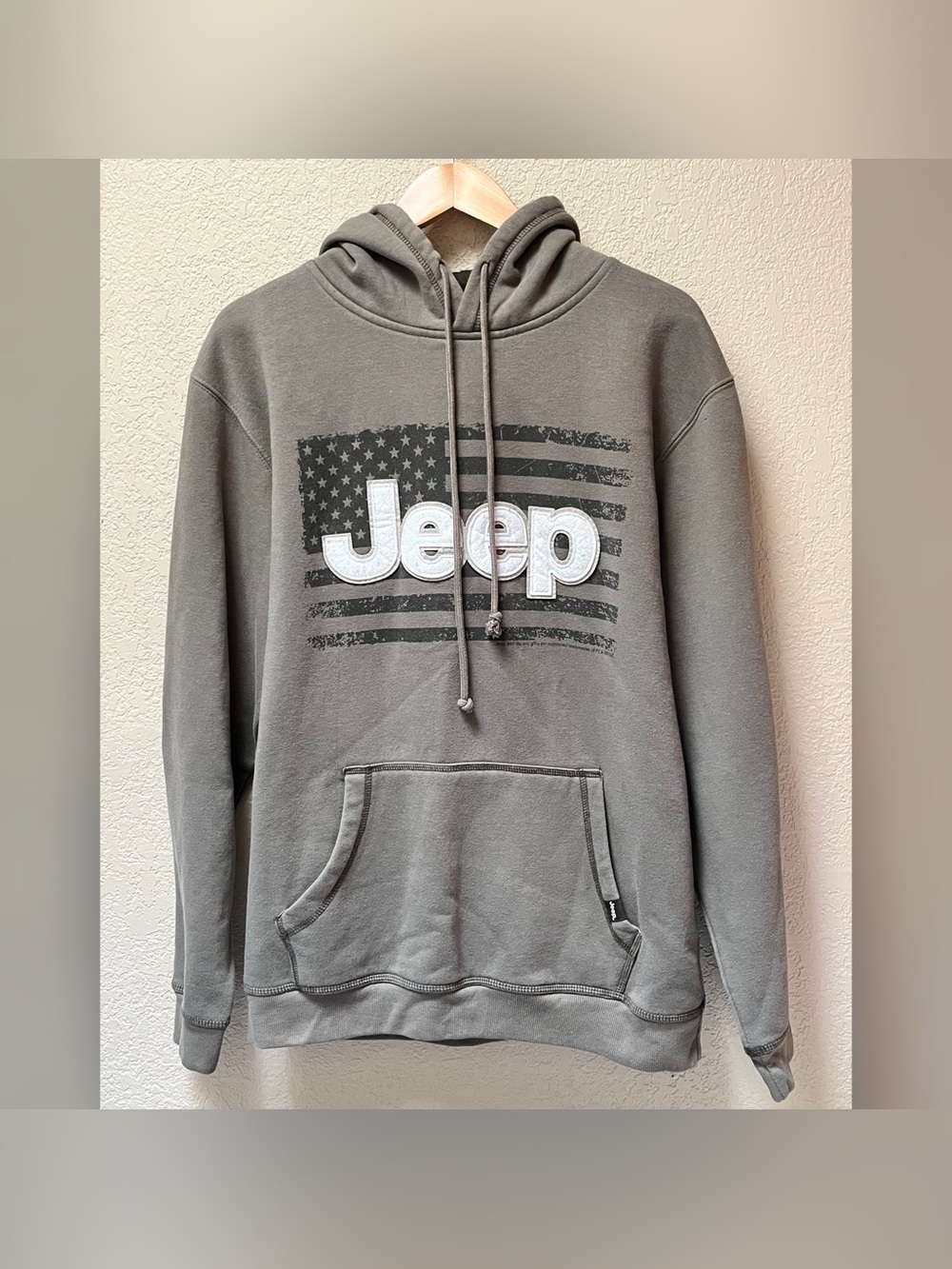 Jeep Logo American Accent Pullover Hoodie Adult Unisex Size- Large